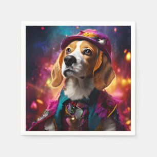 Beagle in a Pink Hat Napkin