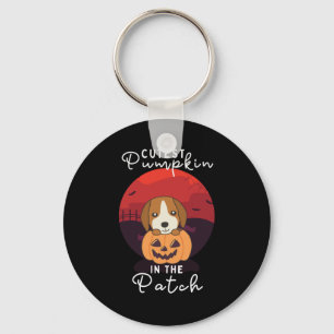 Beagle In Pumpkin Dogs Cutest Pumpkin In The Patch Keychain