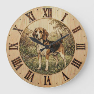Beagle in Spring Park Wall clock 