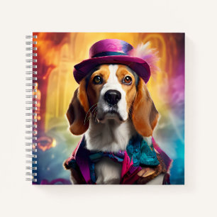 Beagle in Vibrant Costume Notebook