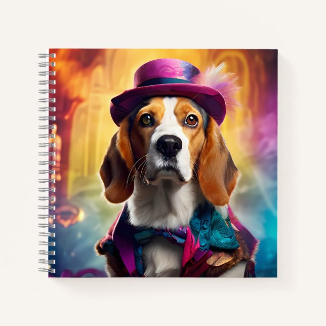  Beagle in Vibrant Costume Notebook (Front)