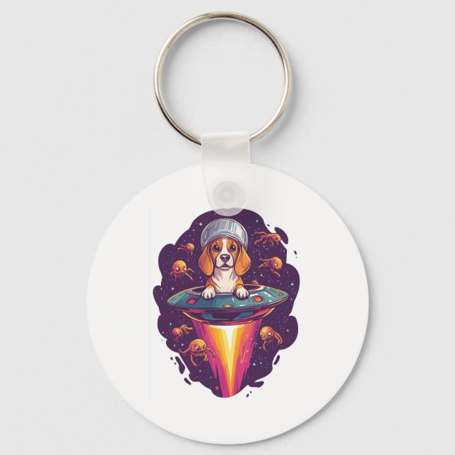 Beagle � Intergalactic Dog Encounter Keychain (Front)