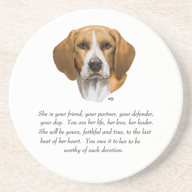 Beagle Keepsake Coaster (Front)
