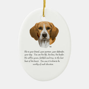 Beagle Keepsake MALE Ceramic Ornament