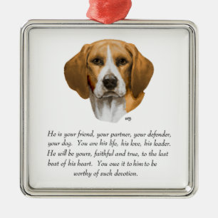 Beagle Keepsake MALE Metal Ornament