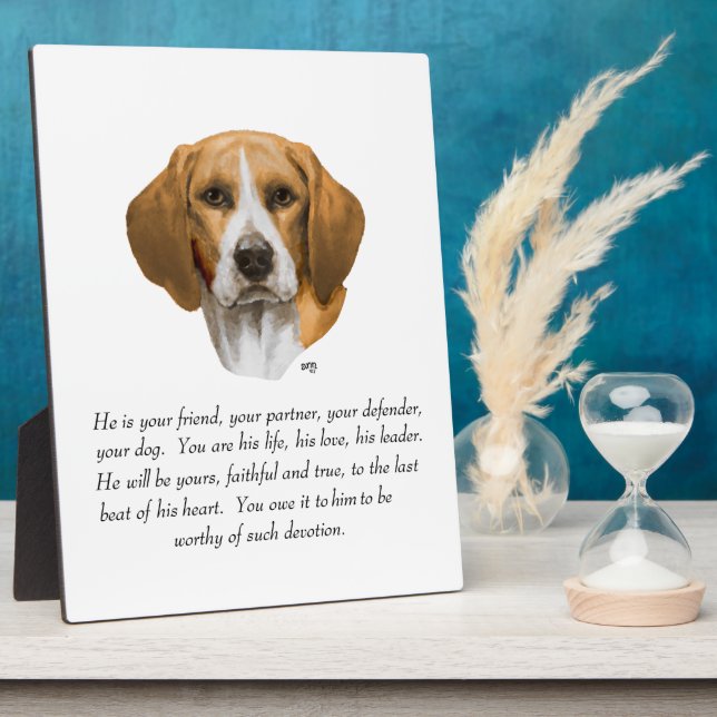 Beagle Keepsake MALE Plaque (Side)