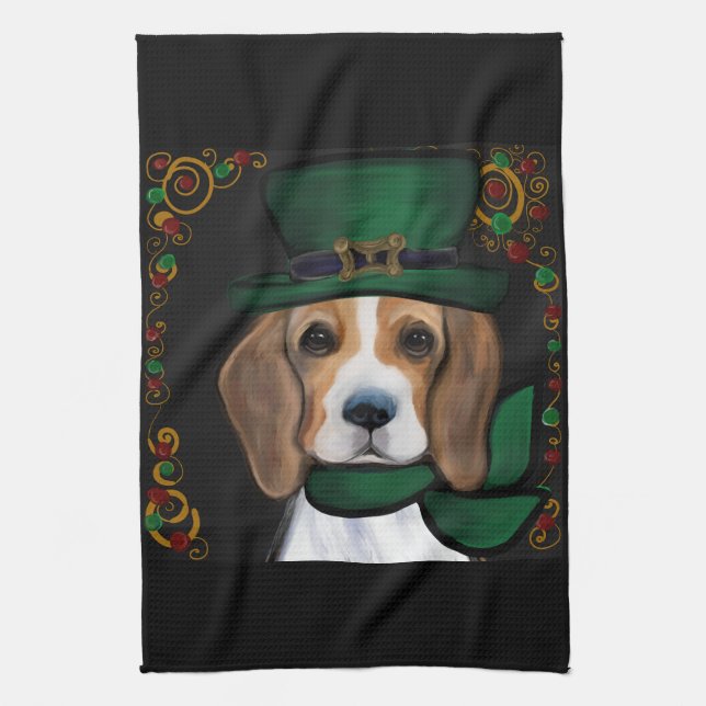 Beagle        kitchen towel (Vertical)