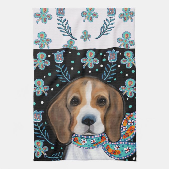 Beagle          kitchen towel (Vertical)