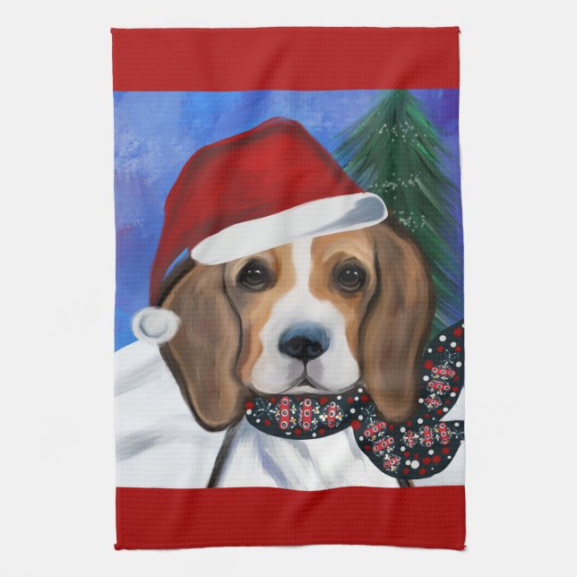 Beagle         kitchen towel (Vertical)