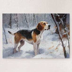 Beagle Let It Snow Christmas Jigsaw Puzzle