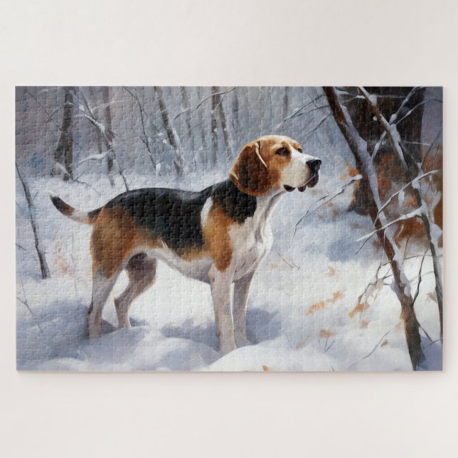 Beagle Let It Snow Christmas  Jigsaw Puzzle (Horizontal)