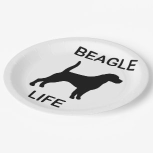 Beagle life paper plate