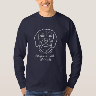 Beagle Line Art, Elegance with Attitude T-Shirt