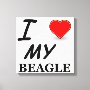 beagle love canvas print