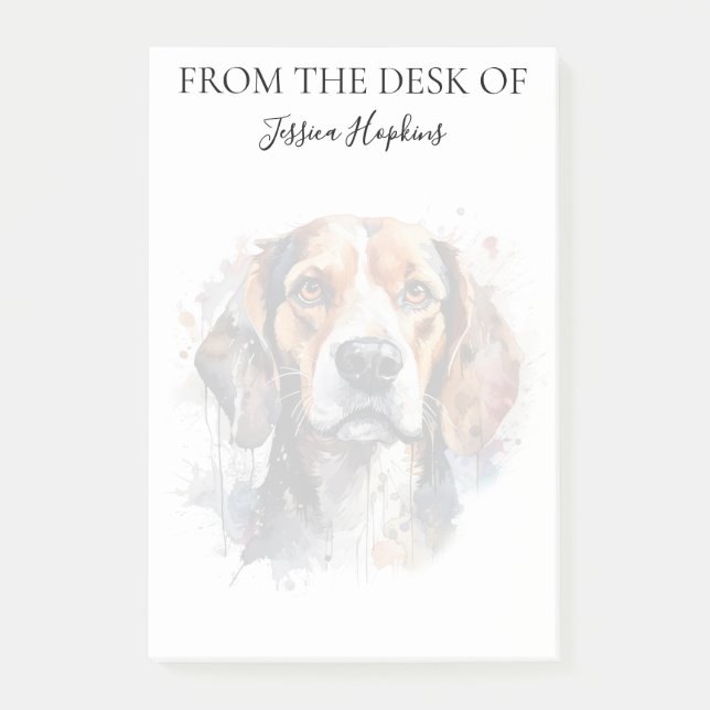 Beagle Lover Monogrammed Dog Post-it Notes (Front)