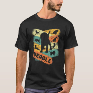 Beagle Lover Retro Vintage Silhouettes Of Dog Beag T-Shirt