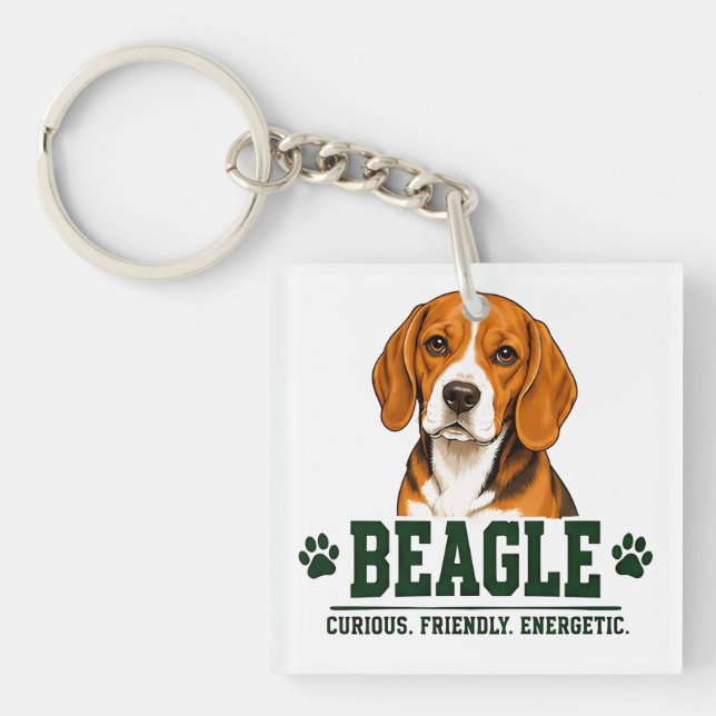 🐾 Beagle Lover Sign 🐾 Keychain (Front)