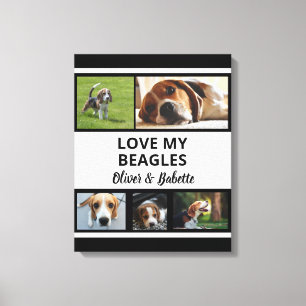 Beagle Lovers Custom Puppy and Dog Photo Collage  Canvas Print