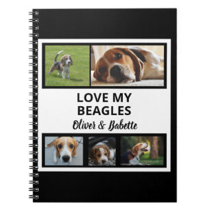 Beagle Lovers Custom Puppy and Dog Photo Collage Notebook