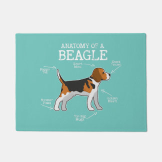 beagle lovers dog mom  anatomy of a beagle  doormat