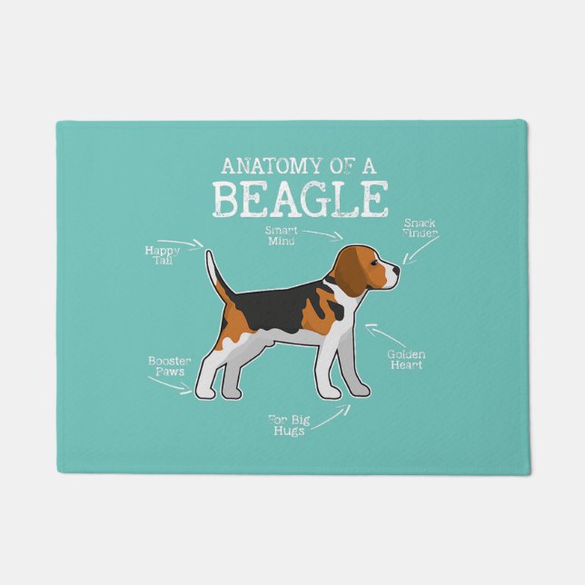 beagle lovers dog mom  anatomy of a beagle  doormat (Front)