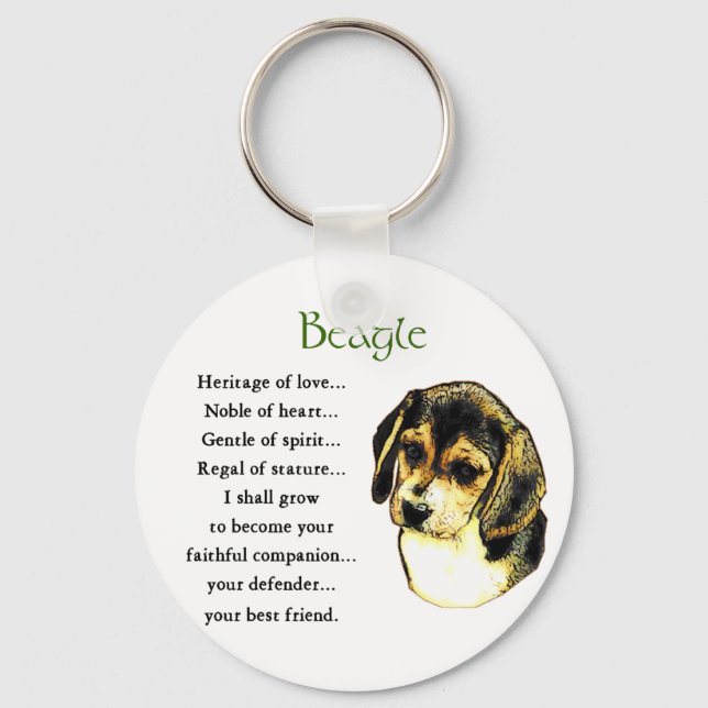 Beagle Lovers Gifts Keychain (Front)