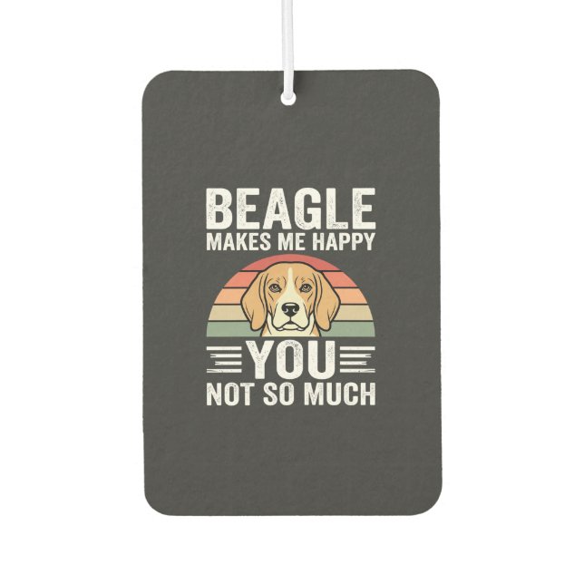 Beagle Makes Me Happy Dog Lover Air Freshener (Front)