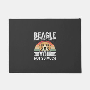 Beagle Makes Me Happy Dog Lover Doormat