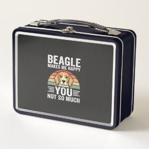 Beagle Makes Me Happy Dog Lover Metal Lunch Box