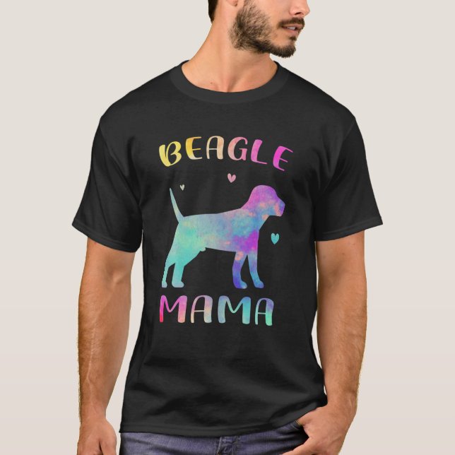 Beagle Mama Colourful Beagle Lover Dog Mom T-Shirt (Front)