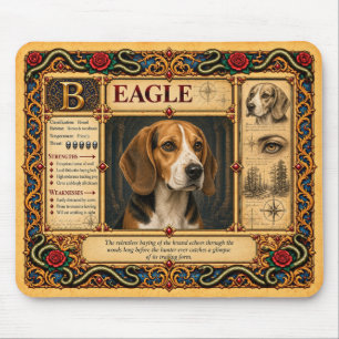 Beagle, Medieval Bestiary Art Mouse Pad