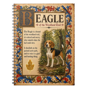 Beagle, Medieval Bestiary Art Notebook