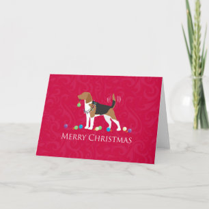 Beagle Merry Christmas Design Holiday Card