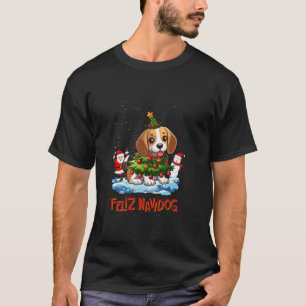Beagle Merry Christmas Tree Lights Dog X Mas Dogs  T-Shirt