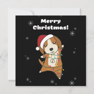 Beagle Merry Christmas Winter Animals Dog Invitation