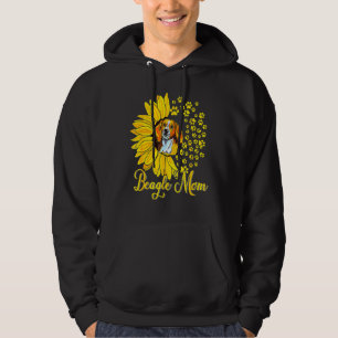 Beagle Mom Cute Beagle Dog Sunflower Happy Mother' Hoodie