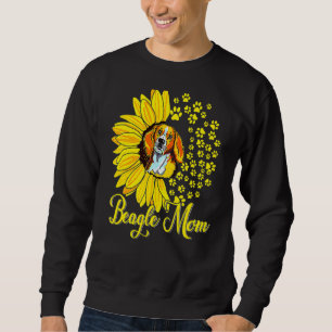 Beagle Mom Cute Beagle Dog Sunflower Happy Mother' Sweatshirt
