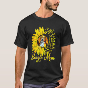 Beagle Mom Cute Beagle Dog Sunflower Happy Mother' T-Shirt