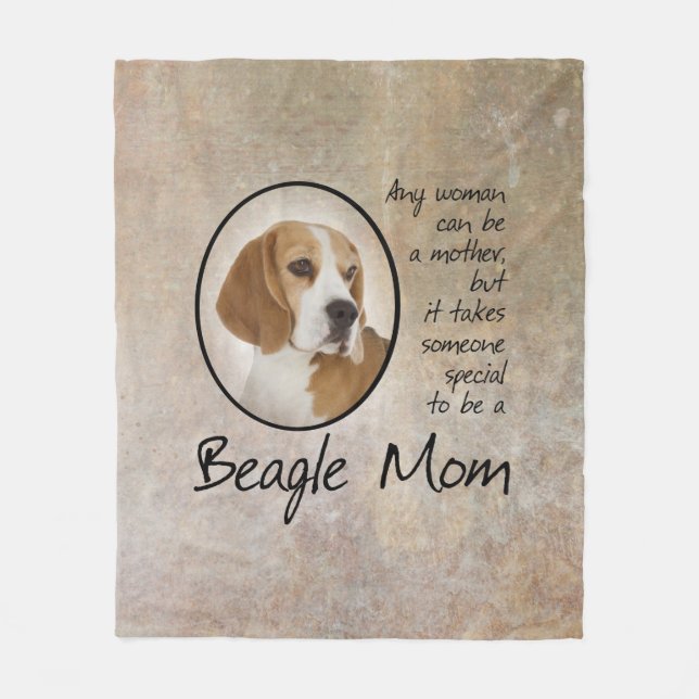 Beagle Mom Fleece Blanket (Front)