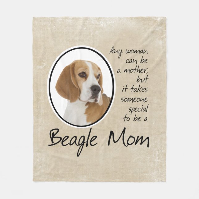 Beagle Mom Fleece Blanket (Front)