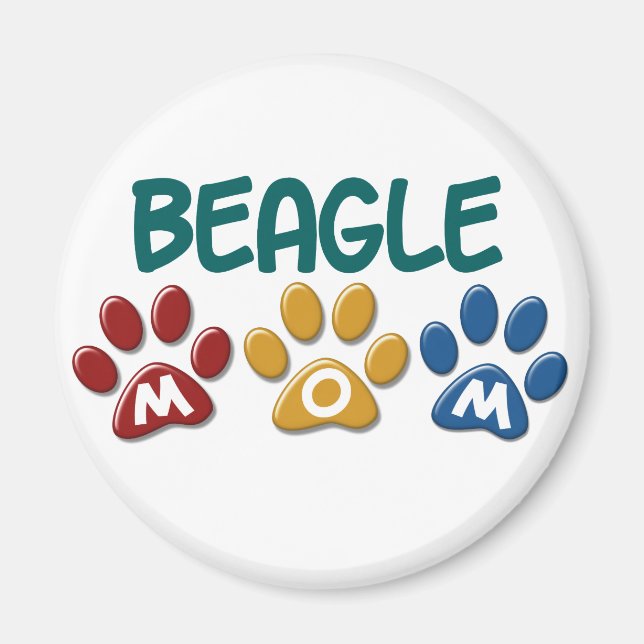 BEAGLE MOM Paw Print Magnet (Front)