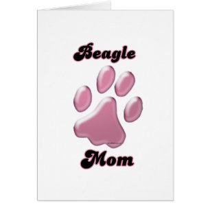Beagle Mom Pink Pawprint