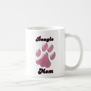 Beagle Mom Pink Pawprint Coffee Mug