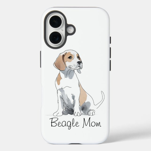 Beagle Mom Premium iPhone 16 Case  (Back)