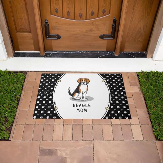 Beagle Mom (tri colour 3) Dog Cute Dog Mom Doormat (Outdoor)