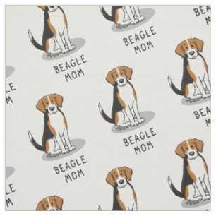 Beagle Mom (tri colour 3) Dog Cute Dog Mom Fabric
