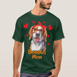 Beagle Mom Valentines Day Dog Mom Mother Day Gift  T-Shirt