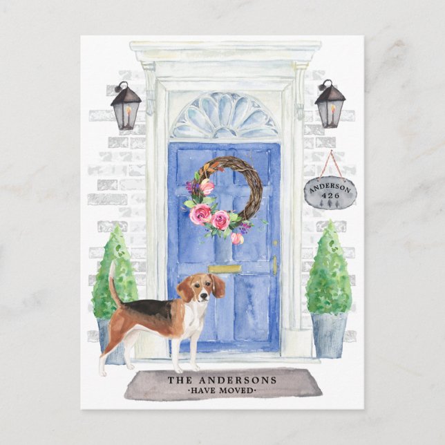 Beagle Moving Announcement Postcard (Front)