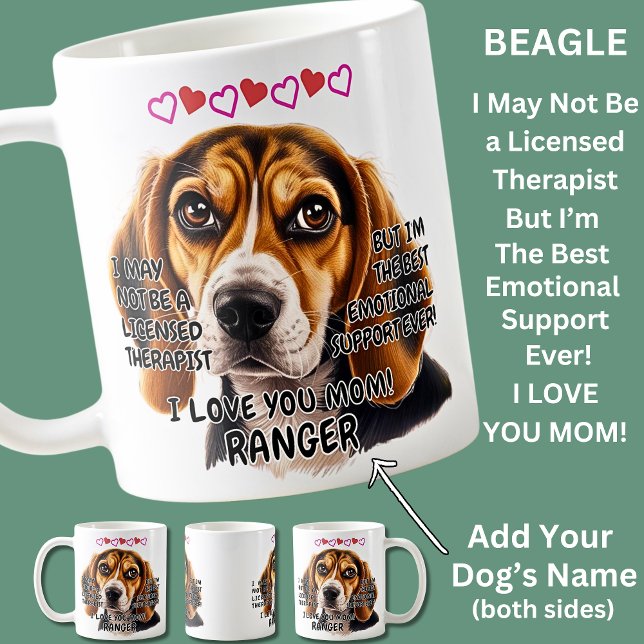 Beagle Mug,  Add Dog's Name, You Can Change Text  Coffee Mug (Creator Uploaded)