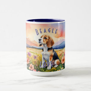 Beagle Mug, Customizable Farm Sunrise Mug